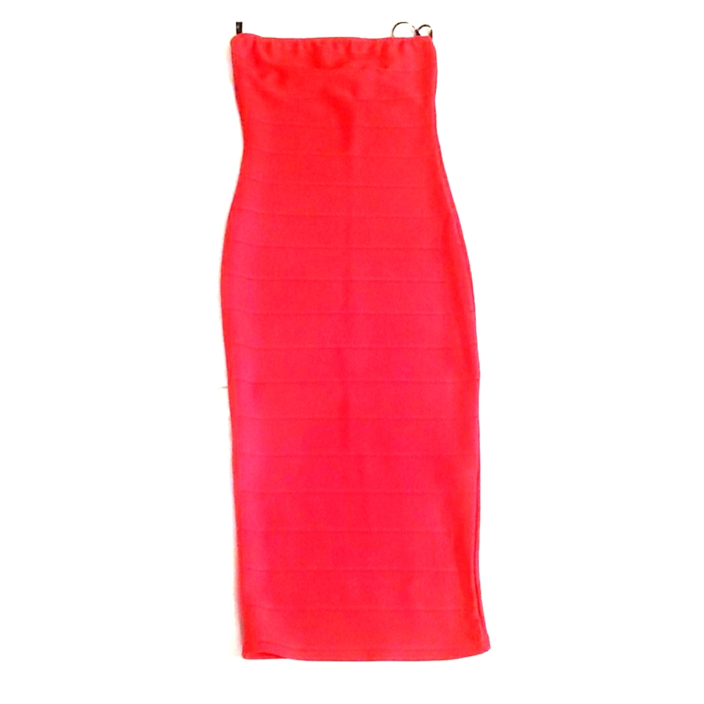 Red ribbed bodycon